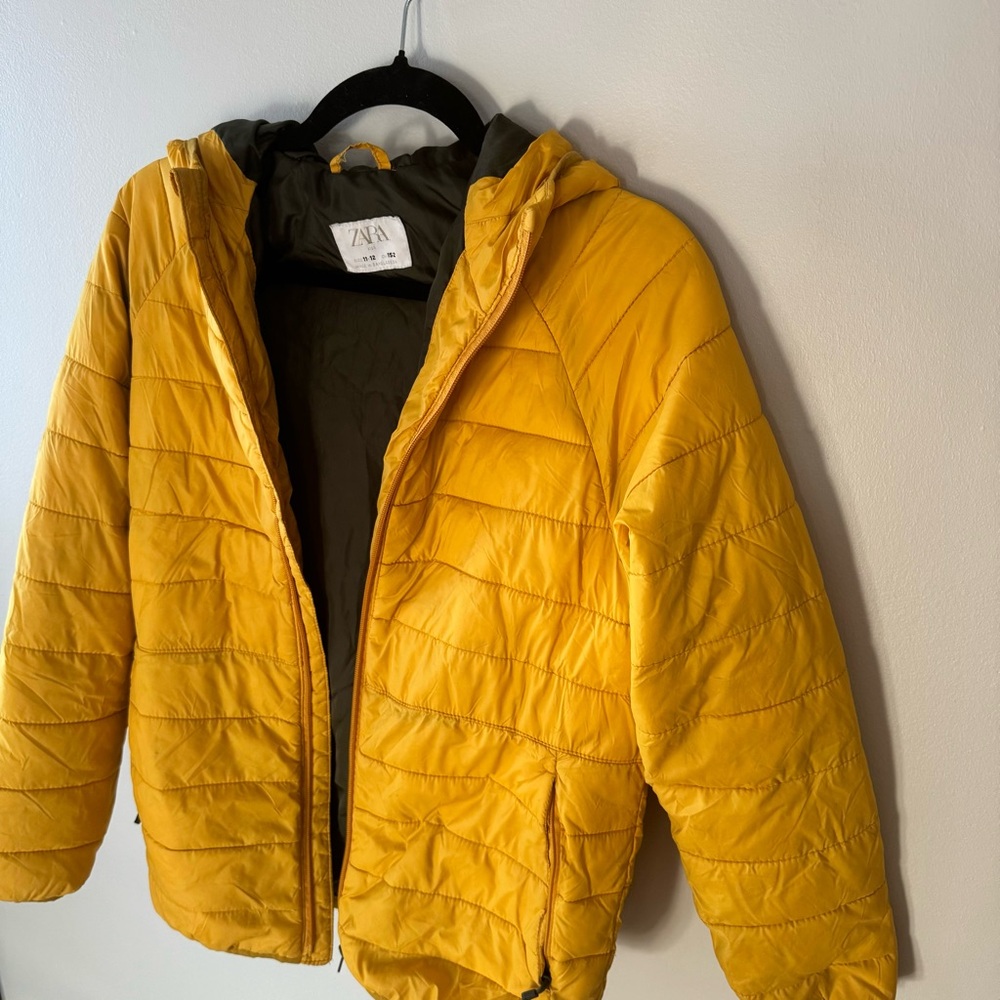 Zara Yellow Puffer Jacket